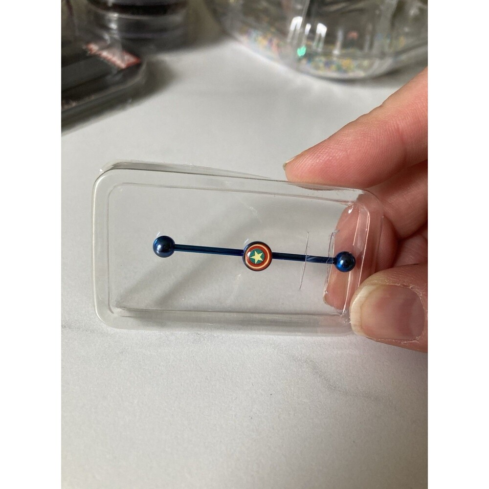 Body Vibe Captain America Blue Industrial Licensed Body Piercing NEW